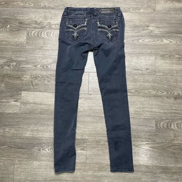 Rock Revival Jeans Womens Size 26 Teyla Skinny Low Rise Grey Denim - Picture 7 of 14